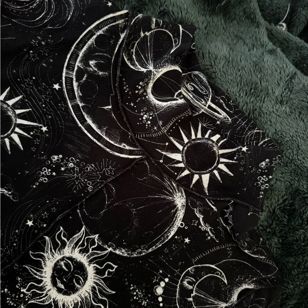 JOHNNY WAS JANIE FAVORITE SEAMED MOCK NECK DRESS MINA SMALL Sun moon star NWT 99 - Picture 6 of 9